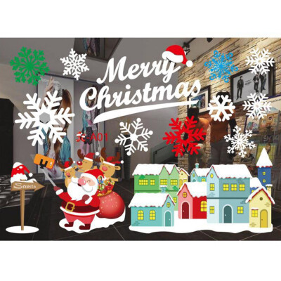 

Christmas Window Decor Cartoon Shape Sticker Funny Cute Christmas Decoration Window Sticker