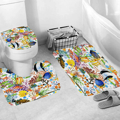 

Gobestart 3pcs Non-Slip Bath Mat Bathroom Kitchen Carpet Doormats Decor
