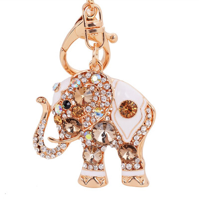 

Car keychain Plating protective layer Thai exquisite gem elephant Ladies pendant Never fade small gifts Car accessories