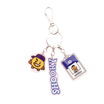

KPOP BTS Cartoon Acrylic Keychain Double-sided Transparent Color Printing Pendant Key Rings