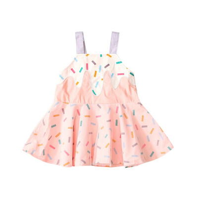 

Girls Dress Children Kids Baby Girl Sleeveless Square Collar Dress Printing Sling Mesh Summer Casual Fashion Princess Dress