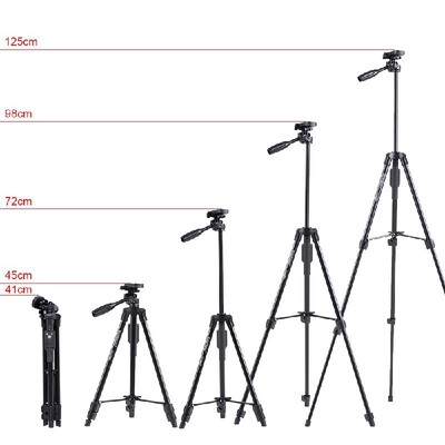 

YUNTENG 5208 Portable Aluminum Alloy Lightweight Tripod Wireless Remote Control Shutter with Universal Smartphone Mount Load Capac