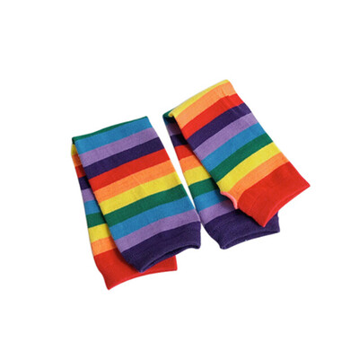 

Colorful Candy Color Cute Arm Sleeves Striped Arm Sleeves Rainbow Sun Protection Sleeve