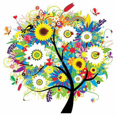 

DIY Round Diamond Paintings Colorful Tree Drill Rhinestone Hand Needle Work Pasted Home Decor Gife Mosaic Painting Rhinestone