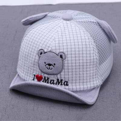 

Baby Hat for Kids Boy Girl Baseball Cap Embroidered Bear Baby Visor Child Cap Mesh Hats Adjustable Hat