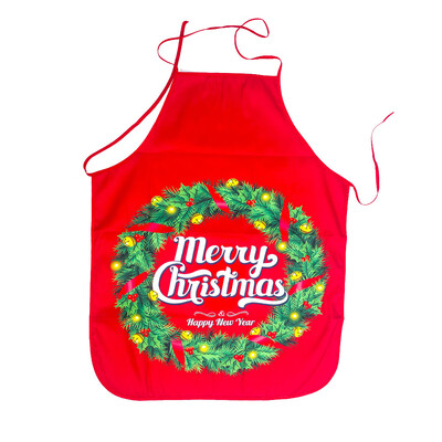 

1X Christmas Apron With Deer Snowman Print Kitchen Baking Restaurant Bib 60x80cm