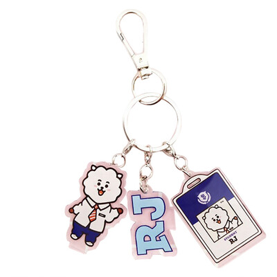 

KPOP BTS Cartoon Acrylic Keychain Double-sided Transparent Color Printing Pendant Key Rings