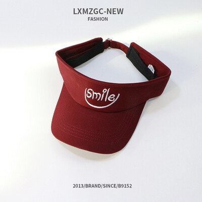 

Hat Korean fashion 100-set duck-tongue cap sport cap SMILE embroidered empty-top cap summer shade cap