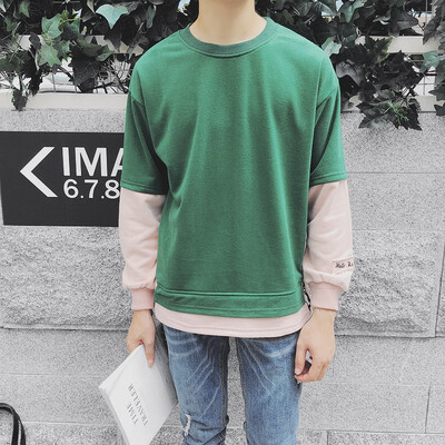 

Summer new loose hooded long-sleeved sweater mens large size sports hip hop jacket Korean students tide mens clothing