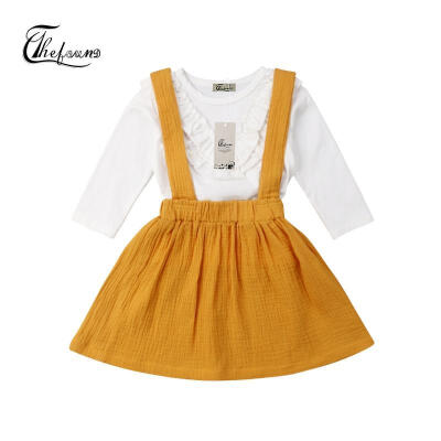 

1-6T Toddler Kids Baby Girl Ruffle T-shirt Tops Pants Leggings 2Pcs Outfit Clothes