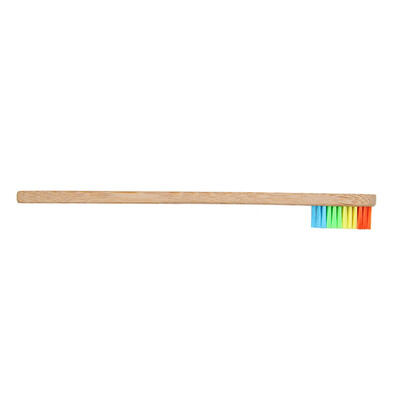 

Portable Adult Kids Rainbow Oral Care Oral Hygience Soft Medium Bristle Bamboo Wood Handle Toothbrush