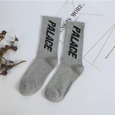 

Palace Letter Logo Unisex Fashion Street Cotton Crew Sock Popular Brand Checked In tube socks