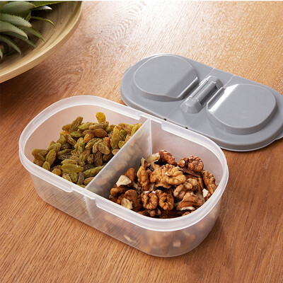 

Toponeto Double-grid Food Container Grain Sealed Tank Candy Spice Storage Case With Lid