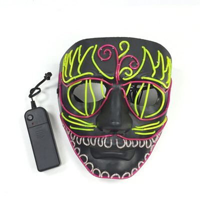 

Halloween Horror Mask EL Cold Light Glowing Mask Flower Head Cat Glowing Mask Ordinary 18189 cm