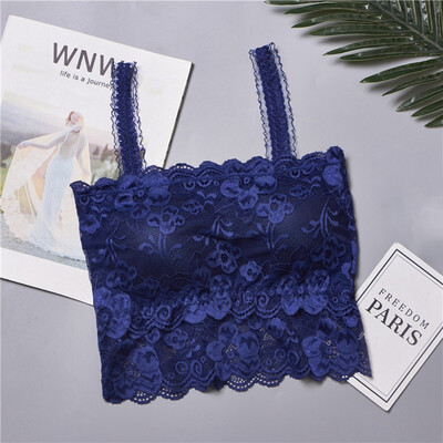 

Sexy Lace Top Lingerie Women Padded Crochet Vest Bralet Casual Woman Underwear Bralette Lady Bandeau Crop Tops Camisole
