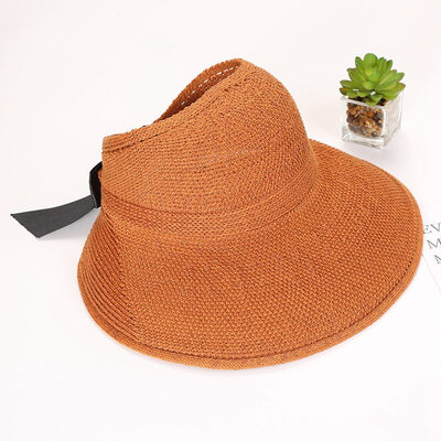 

Women Fashion Summer Straw Hats Ladies Wide Brim Stylish Black Bow Sun Hat