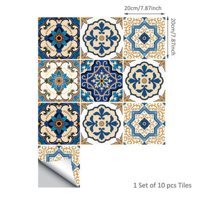 

10PcsSet Thickened PVC Tile Stickers Square Removable Waterproof Self-Adhesive Wall Decor Murals for Bathroom Kitchen Bedroom