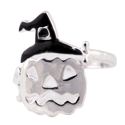 

2Pcs Cute Halloween Pumpkin Finger Ring Women Open Adjustable Rings Party Jewelry