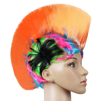 

Morden Style Rainbow Mohawk Hair Wig Rooster Fancy Costume Punk Rock Halloween Party Decor Festive & Party Supplies