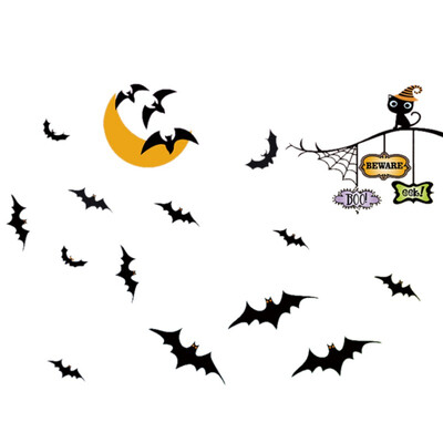 

Halloween Static Window Sticker Cartoon Design No-Glue Self-adhesive Decals Car Window Clings Holiday Party Decorations