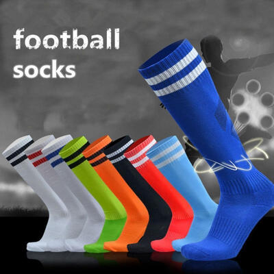 

Men Boys Soft Sports Football Soccer Plain Long Socks Cotton Over Knee High Sock