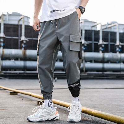 

Gobestart Mens Summer New Style Fashion Overalls Casual Pure Colour Comfortable Trousers