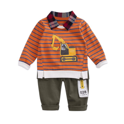 

Cotton Kids Long Sleeve Sweatshirt Blouse Trousers Fashion Pullover Tops Pants Outfits Infant Toddler Baby Boys Sets