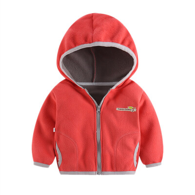 

Girls casual thick woolen coats Children Sweater Fleece Jacket Boys Casual Outwear Zipper Hooded Children clothes