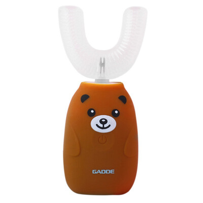 

Bear Shape U-Type Kids Electric Toothbrush Wireless Charging Automatic Tooth Cleaner For 2-12 Years Olds Children