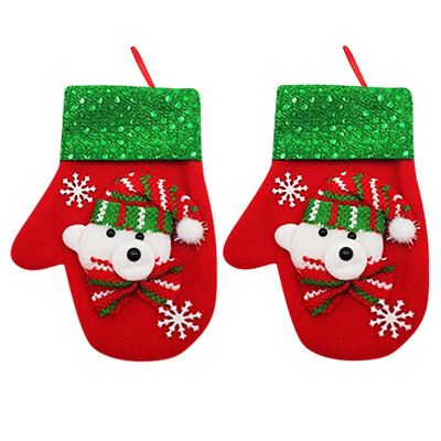 

Toponeto 2Pcs Christmas Xmas Decor Kitchen Tableware Holder Pocket Dinner Cutlery Bag