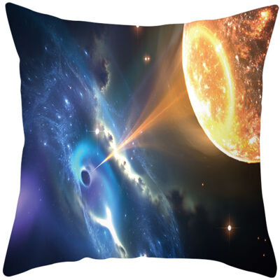 

Mysterious Universe Black Hole Cushion Cover Cotton Linen Star Black Hole Galaxy Home Deocrative Pillows Cover for Sofa Cojines