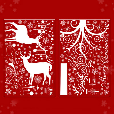 

Cartoon Design Christmas Window Stickers Curtain Wall Decor Sticker Decal Holiday Decorations
