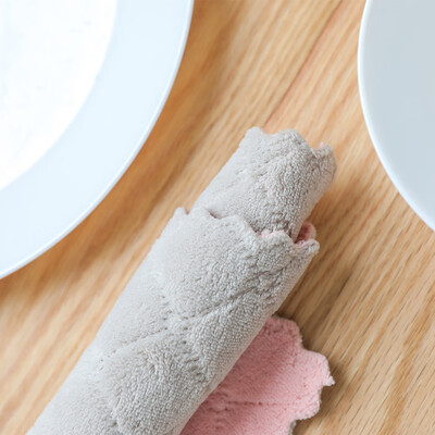 

JPGIF Nonstick Oil Coral Velvet Hanging Hand Towels Kitchen Dishclout