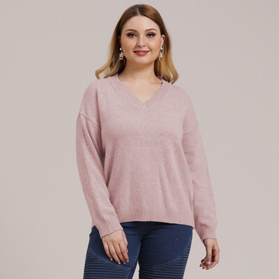 

Gobestart Women Plus Size Winter Casual Knitting Sweater Loose Long Sleeve Top Blouse