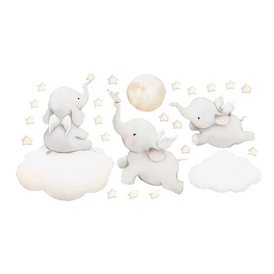 

Cartoon Elephant Cloud Wall Sticker Wall Decals Kids Wall Stickers Bedroom Decoration Baby Room Decor Home Decor