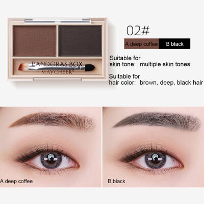 

2 Colors Eyebrow Powder Palette Long-lasting Waterproof Easy To Color Eyebrow Powder