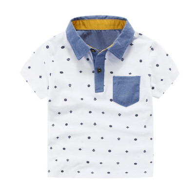 

Summer Boys Turn-Down Collar Short Sleeve Shirts Children Printed Shirt Top Kids Tops Tees Kids Polo Shirt Children Clothing