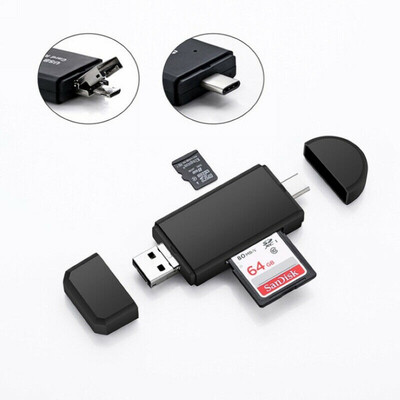 

3-in-1 Portable USB 20 Micro-USB Type C Card Reader OTG Memory Card Adapter
