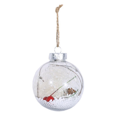 

Christmas Round Clear Shatterproof Plastic Ball Ornaments Xmas Tree Pendant Wedding Holiday Party Decor Artificial Snow New