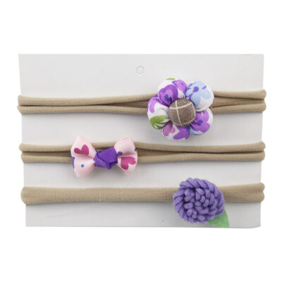 

Children Cute Bow Flower High Elastic Nylon Hair Band Set Baby Hair Accessories