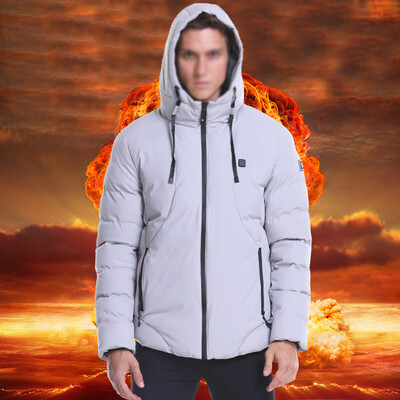 

Mens Winter Electric Heated Jacket USB Charging Thermal Heating Warm Hoodie Coat