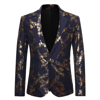 

Toponeto Mens Fashion Gold-Stamped Simple Leisure Suit Fashion Large Comfortable Coat