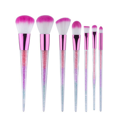 

7pcs Transparent Crystal Makeup Brush Diamond Handle Makeup Make up Brush Set Beauty Tools