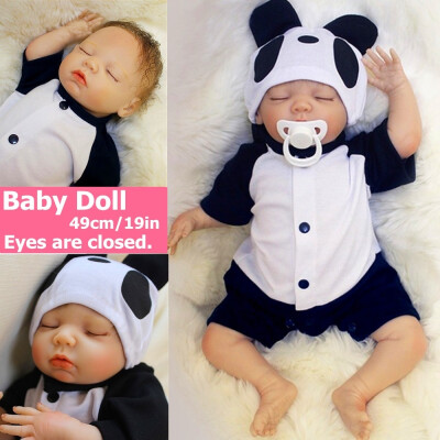 

49CM Lovely Artificial Simulation Reborn Baby Dolls Silicone Cloth Infant Girl Toy Bebe Gifts