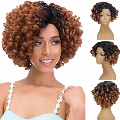 

Tailored Women Fashion Lady Gradient Short Curls Hair Cosplay Party Wig