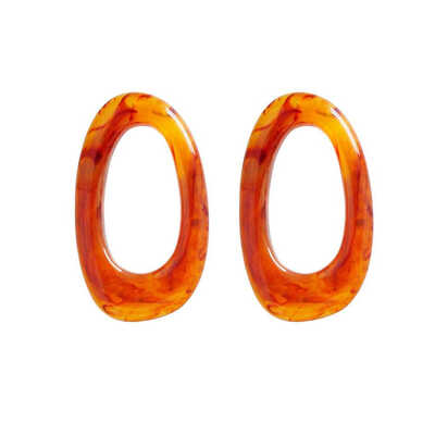 

1 Pair Bohemian Style Acrylic Round Drop Earrings Women Stylish Oval Shape Earring Fashion Personality Ear Studs
