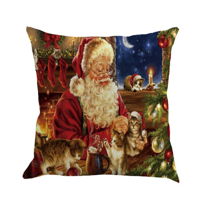 

Siaonvr Christmas Pillow Cover Pillowcases Decorative Sofa Cushion Cover 45x45cm