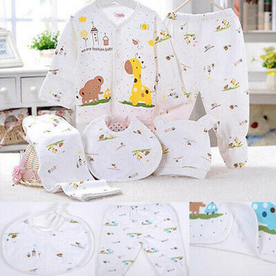 

5Pcs Newborn Baby Unisex Cotton Outfit Set T-ShirtPant For 0-3 months Baby