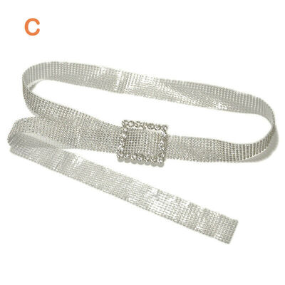 

Women Bling Crystal Diamond Waist Belt Wide Chain Full Rhinestone Waistband