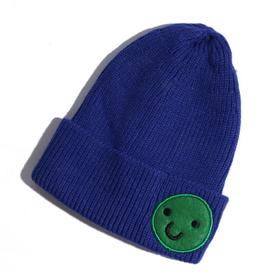 

Hat Lady Korean Outdoor Knitted Cap Autumn&Winter New Kind of Smiling Face Lovely Wool Cap Korean Ear Protector Head Cap Male